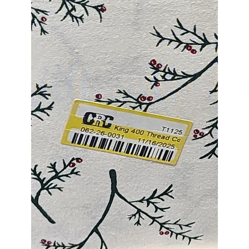 Threshold Performance Sheet Set King 400 Thread Count Holiday Holly Christmas